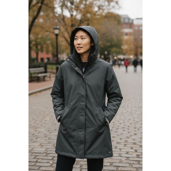 Land's End Hooded Insulated 3 in 1 Primaloft Parka Women's 1X  16W-18W.  Black - Picture 1 of 9